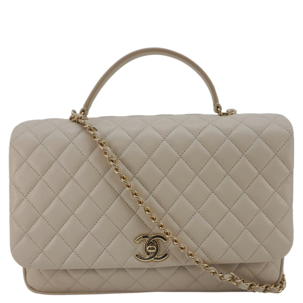 Chanel Citizen Chic Flap Medium Quilted Leather Crossbody Bag White