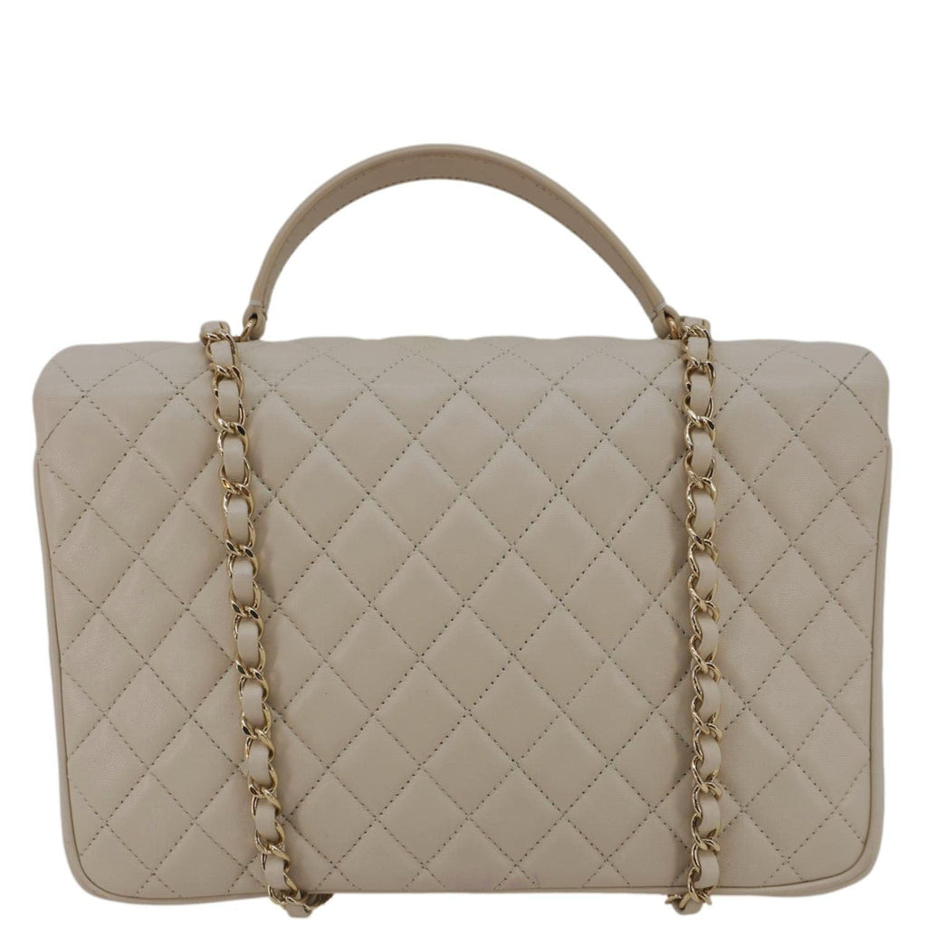 Chanel Citizen Chic Flap Medium Quilted Leather Crossbody Bag White