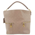 LOUIS VUITTON Melie Monogram Empreinte Leather Hobo Shoulder Bag Beige