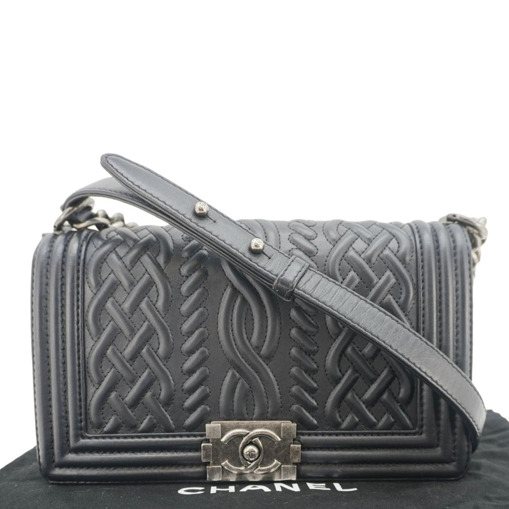 Chanel Celtic Boy Flap Leather Shoulder Bag Black