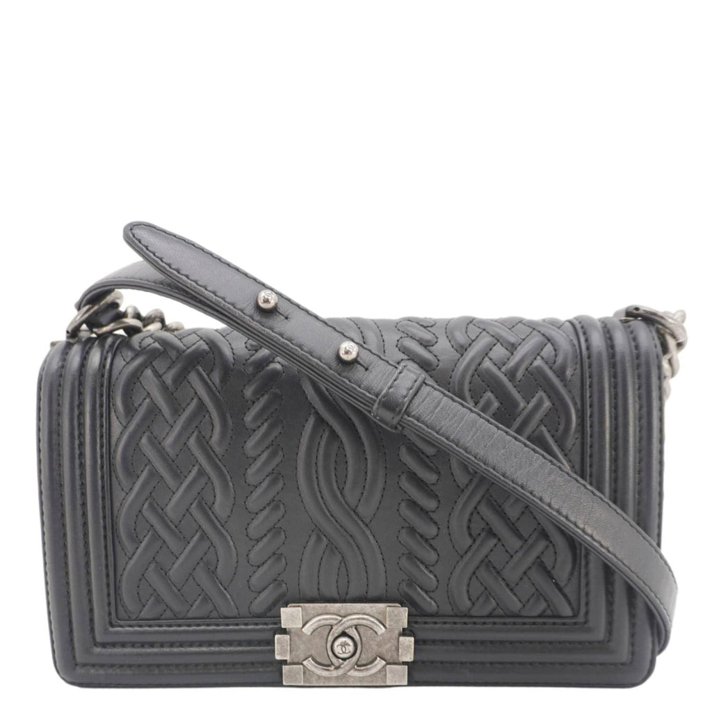 Chanel Celtic Boy Flap Leather Shoulder Bag Black