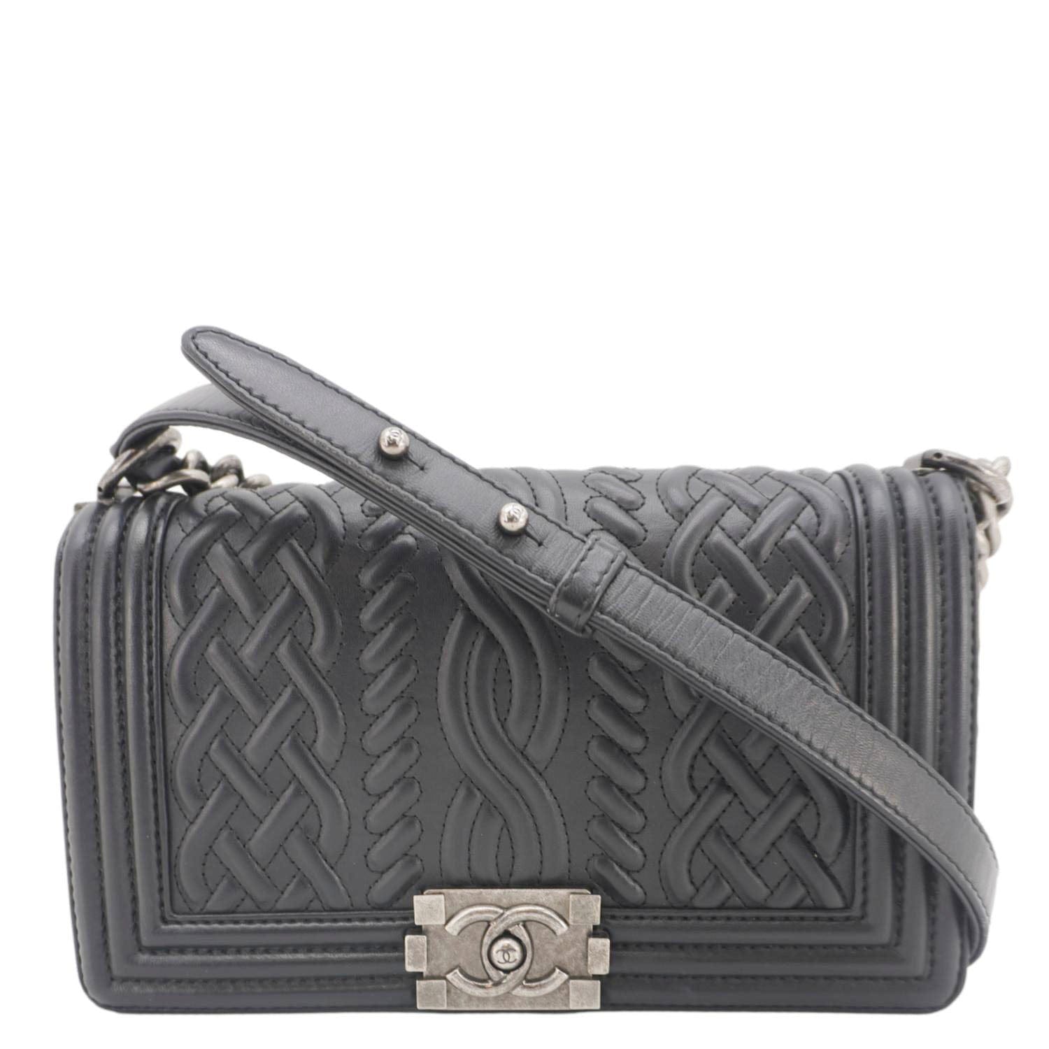 Chanel Celtic Boy Flap Leather Shoulder Bag Black