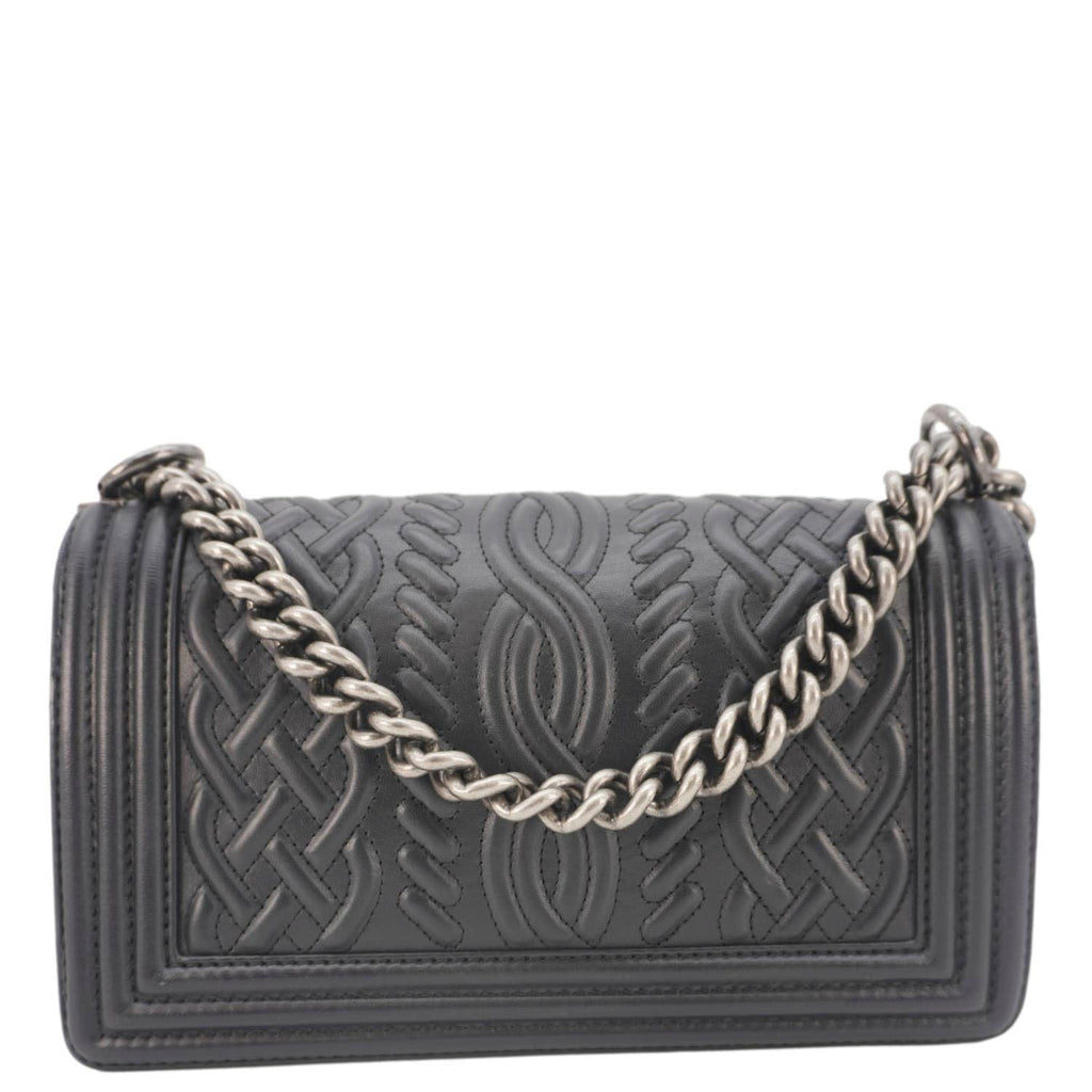 Chanel Celtic Boy Flap Leather Shoulder Bag Black