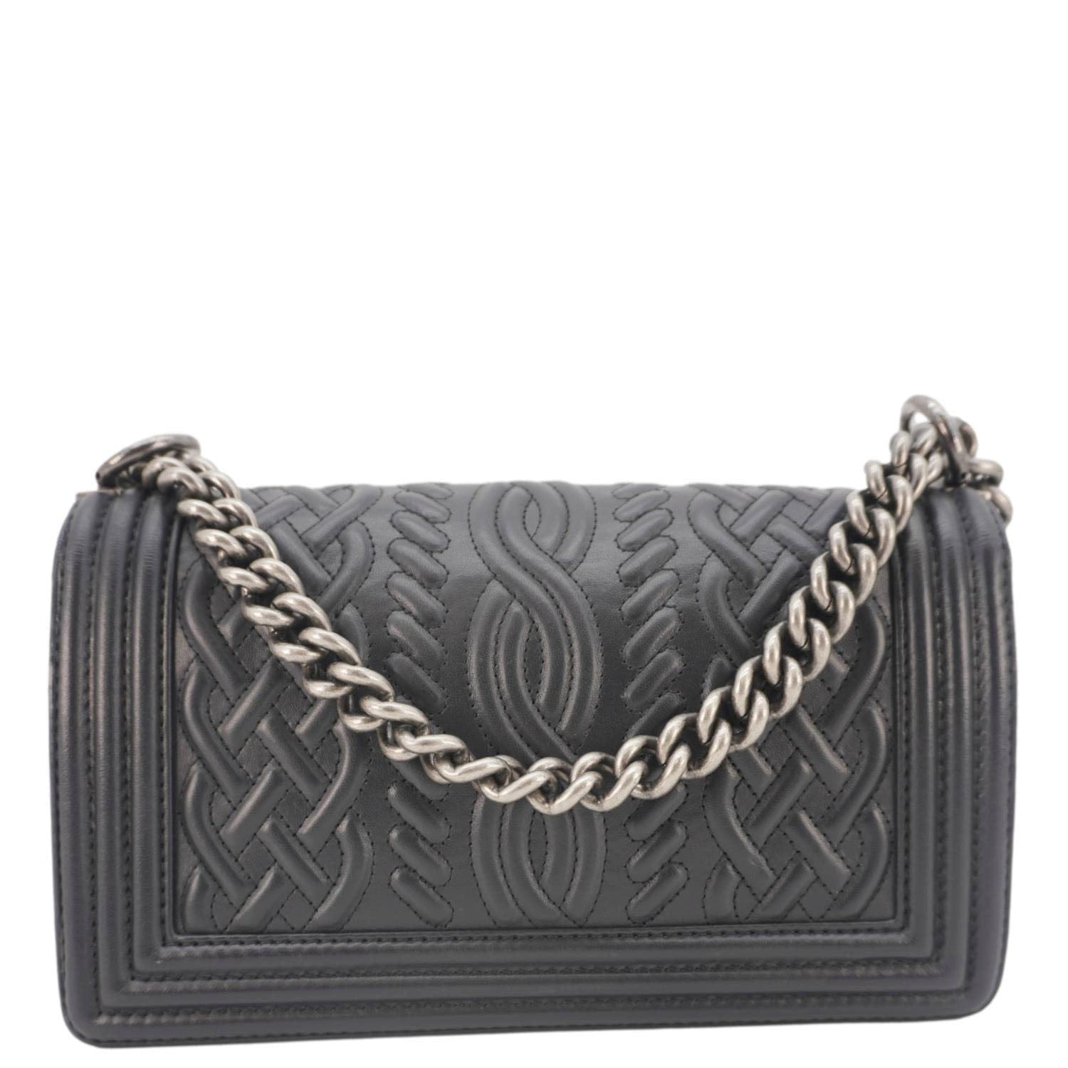Chanel Celtic Boy Flap Leather Shoulder Bag Black