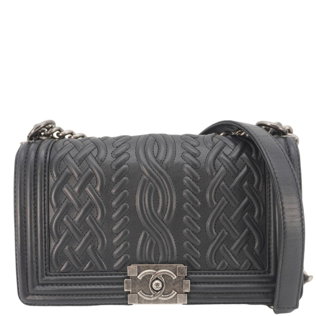 Chanel Celtic Boy Flap Leather Shoulder Bag Black