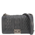 Chanel Celtic Boy Flap Leather Shoulder Bag Black
