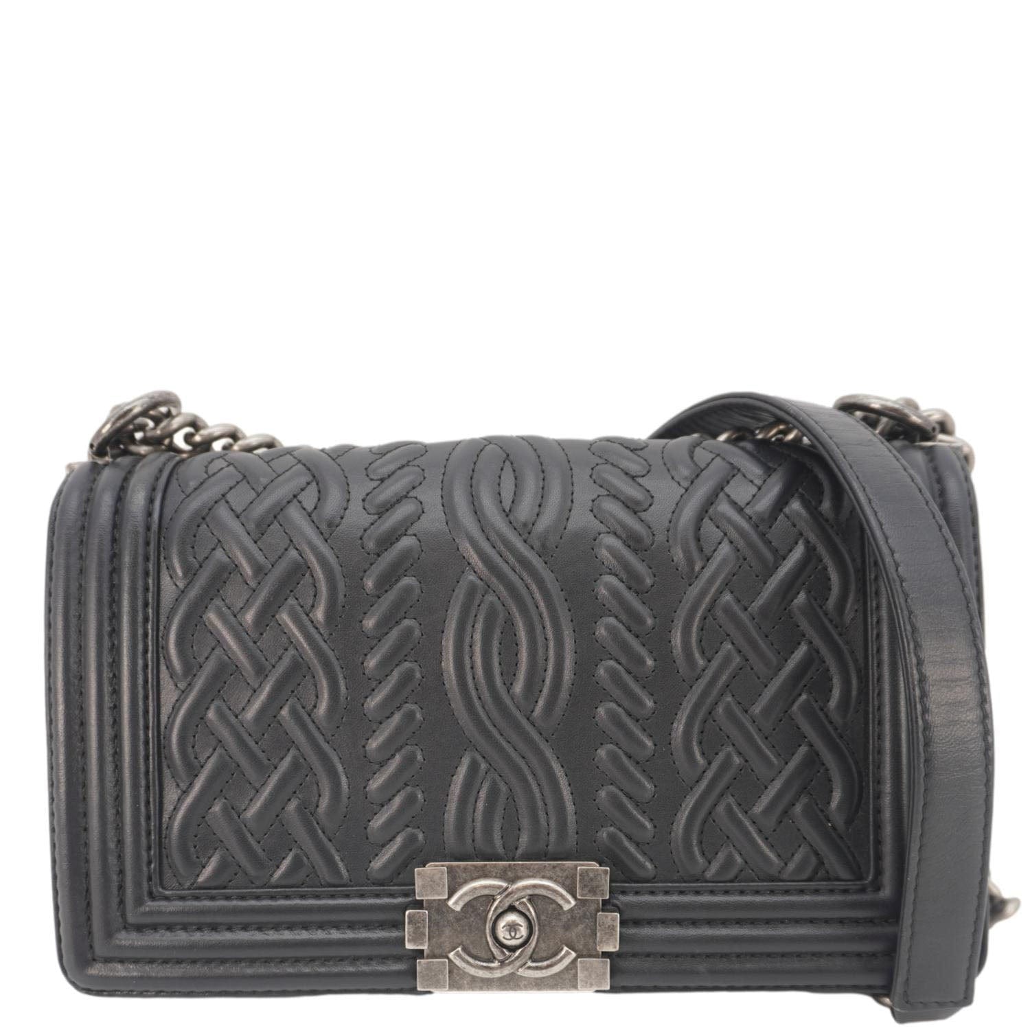 Chanel Celtic Boy Flap Leather Shoulder Bag Black