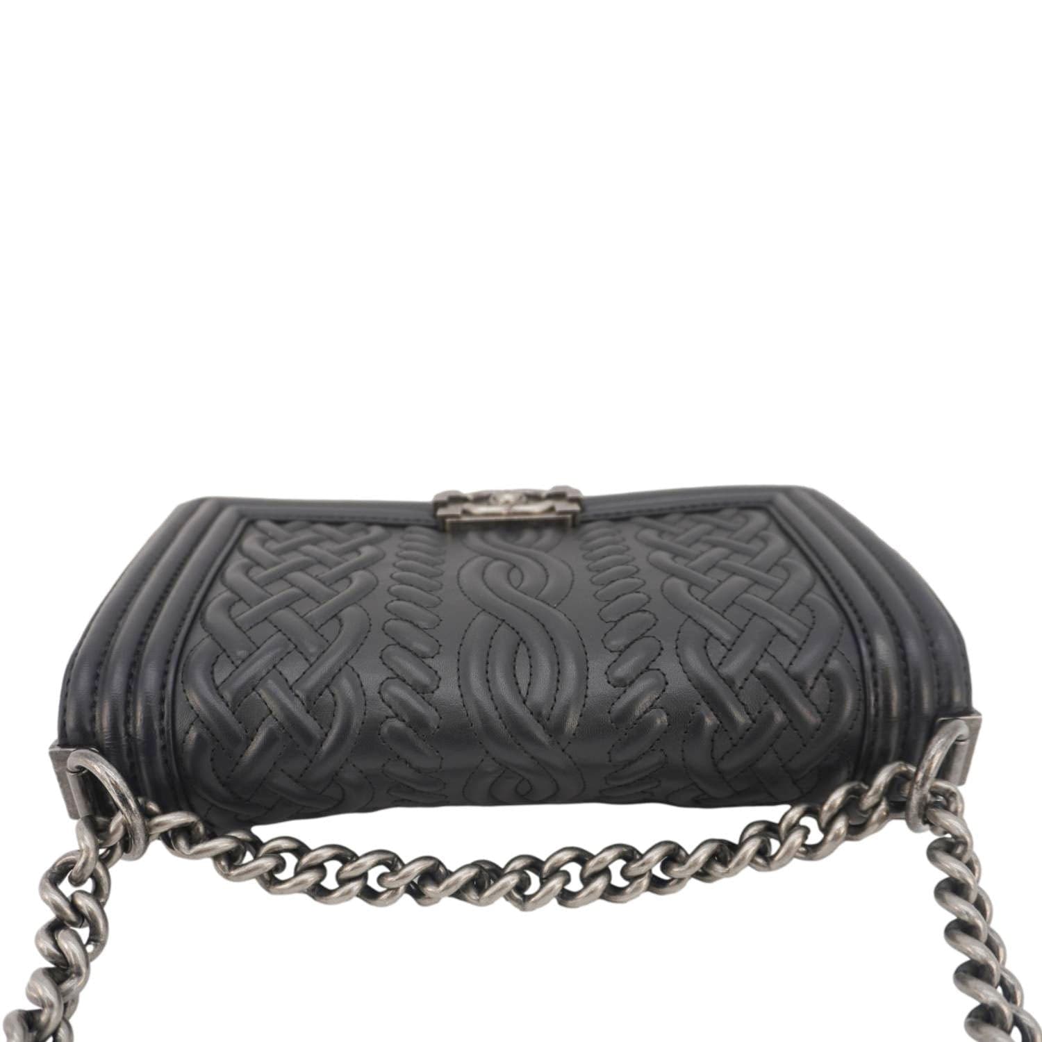 Chanel Celtic Boy Flap Leather Shoulder Bag Black