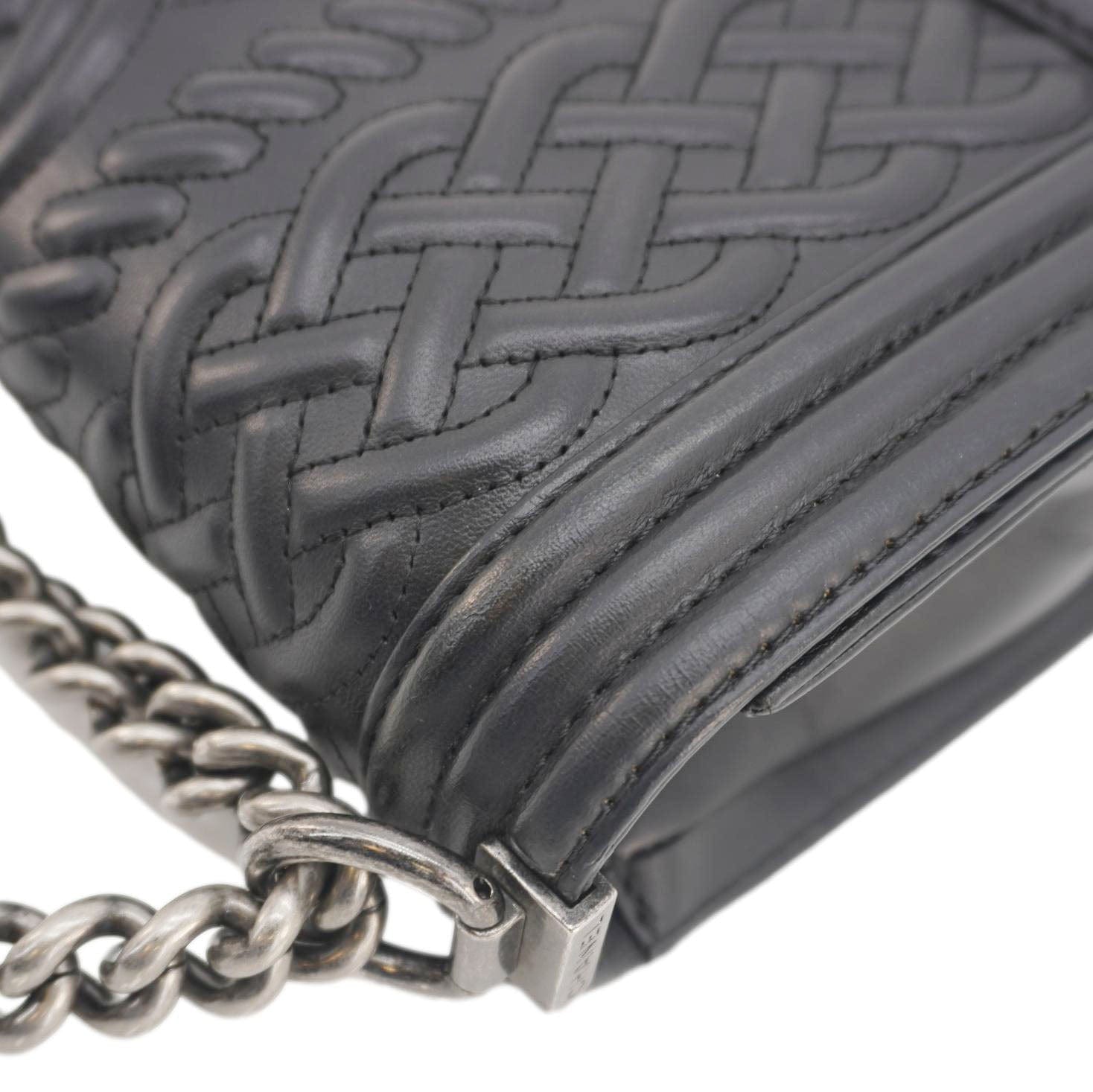Chanel Celtic Boy Flap Leather Shoulder Bag Black