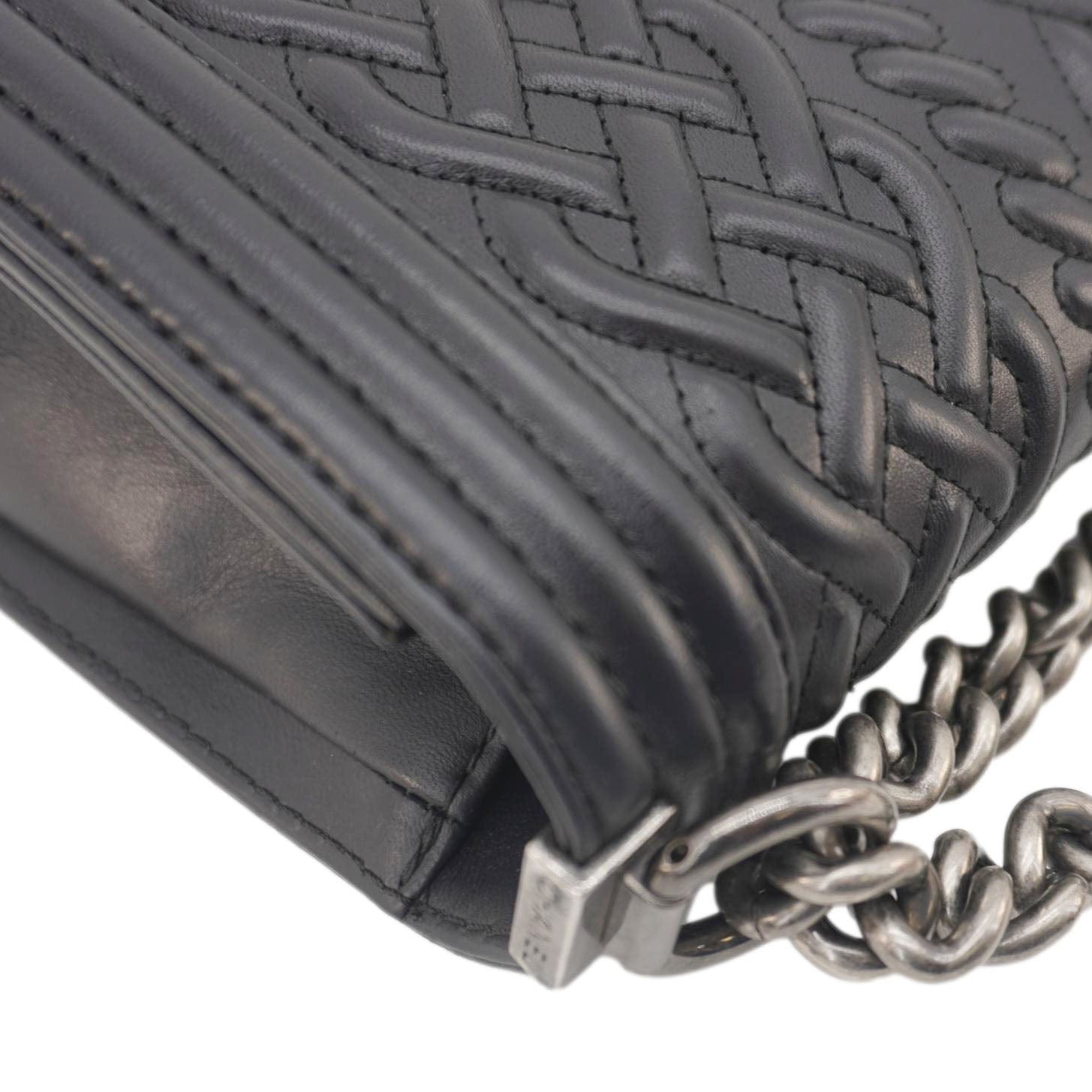 Chanel Celtic Boy Flap Leather Shoulder Bag Black