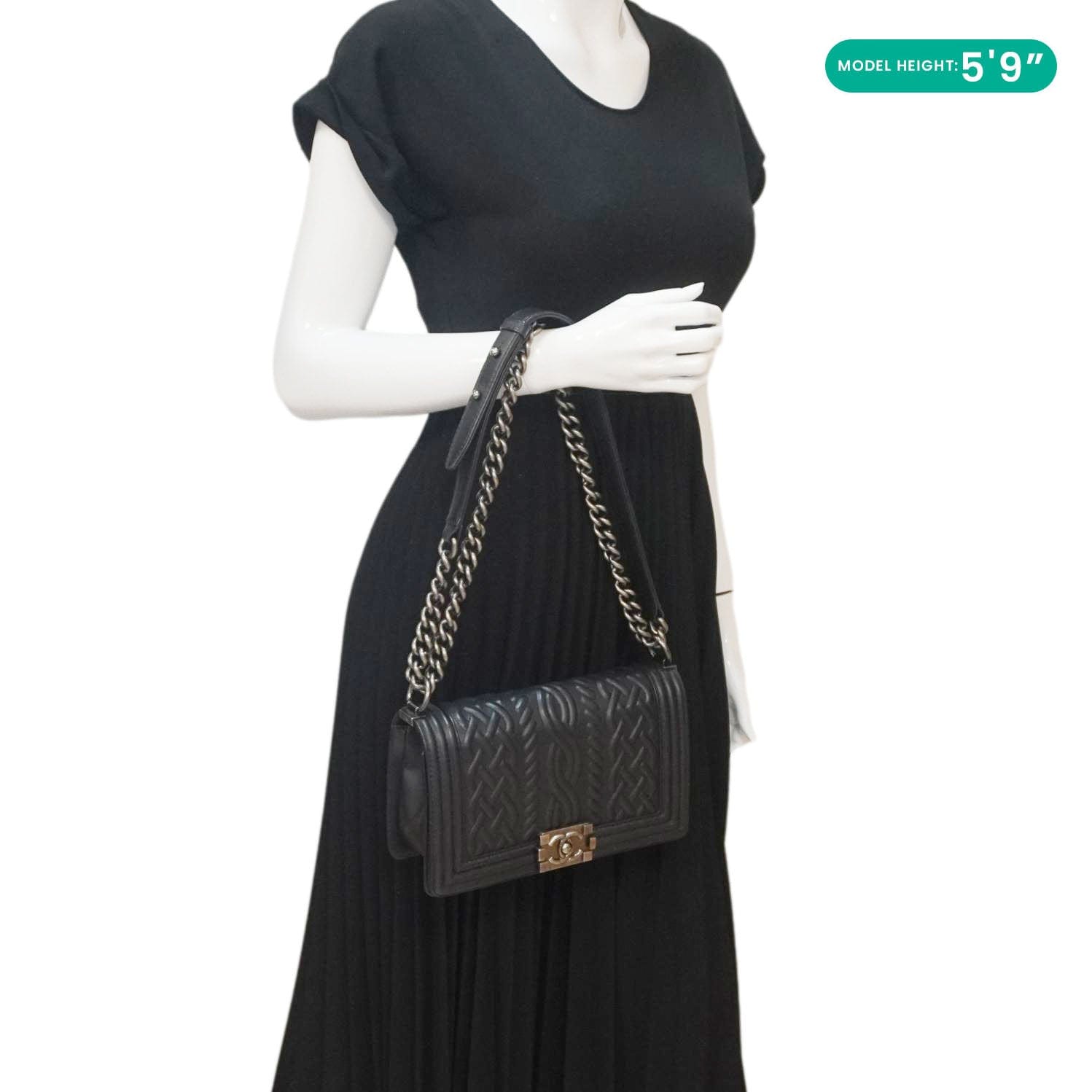 Chanel Celtic Boy Flap Leather Shoulder Bag Black