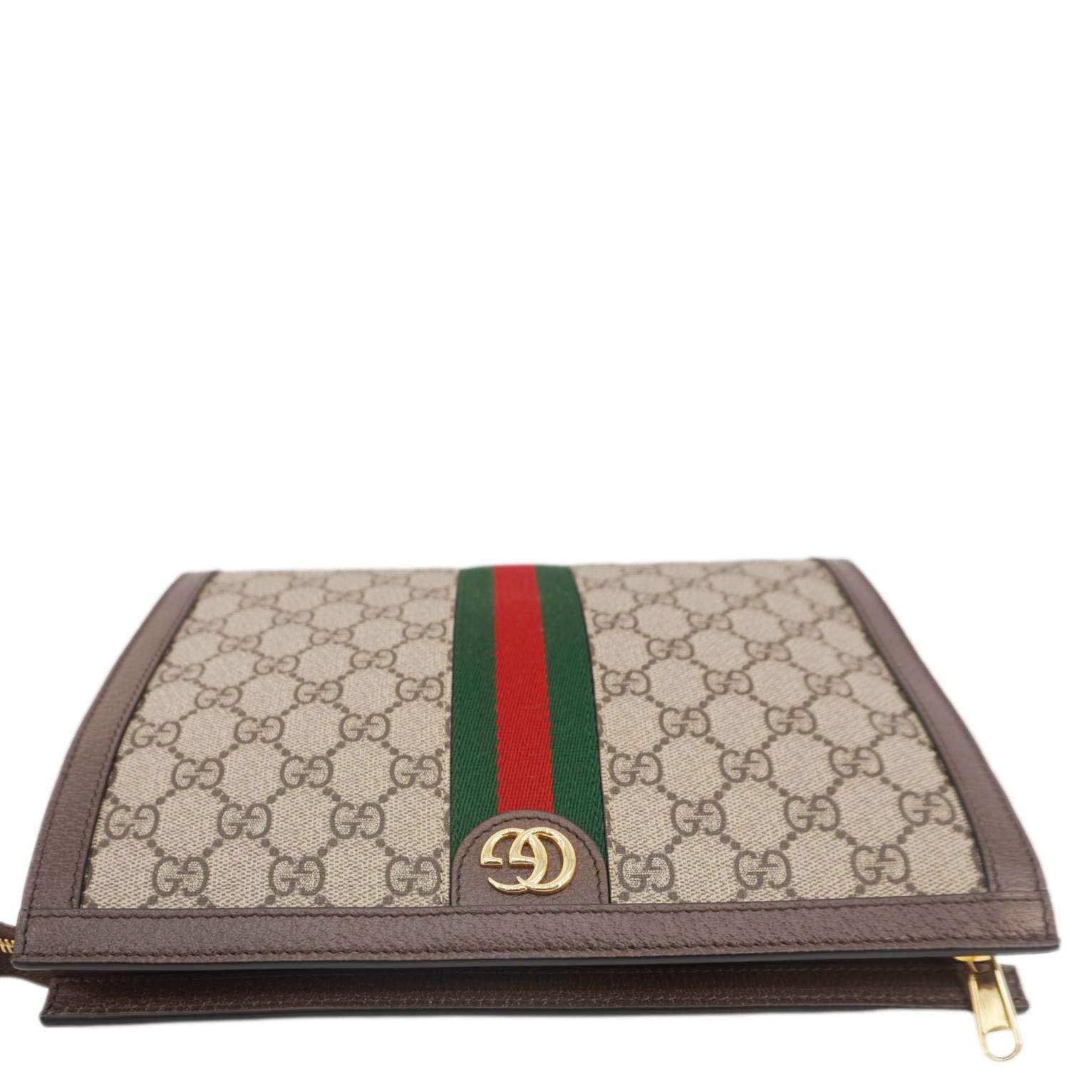 GUCCI Ophidia Gucci Supreme Canvas Zip Pouch Beige 625549