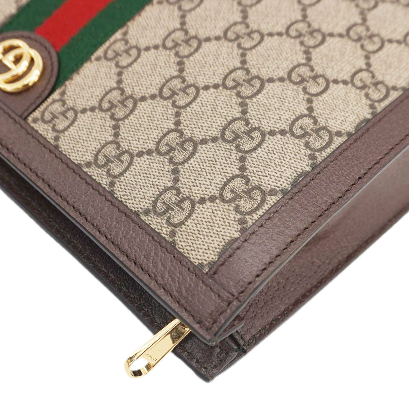 GUCCI Ophidia Gucci Supreme Canvas Zip Pouch Beige 625549