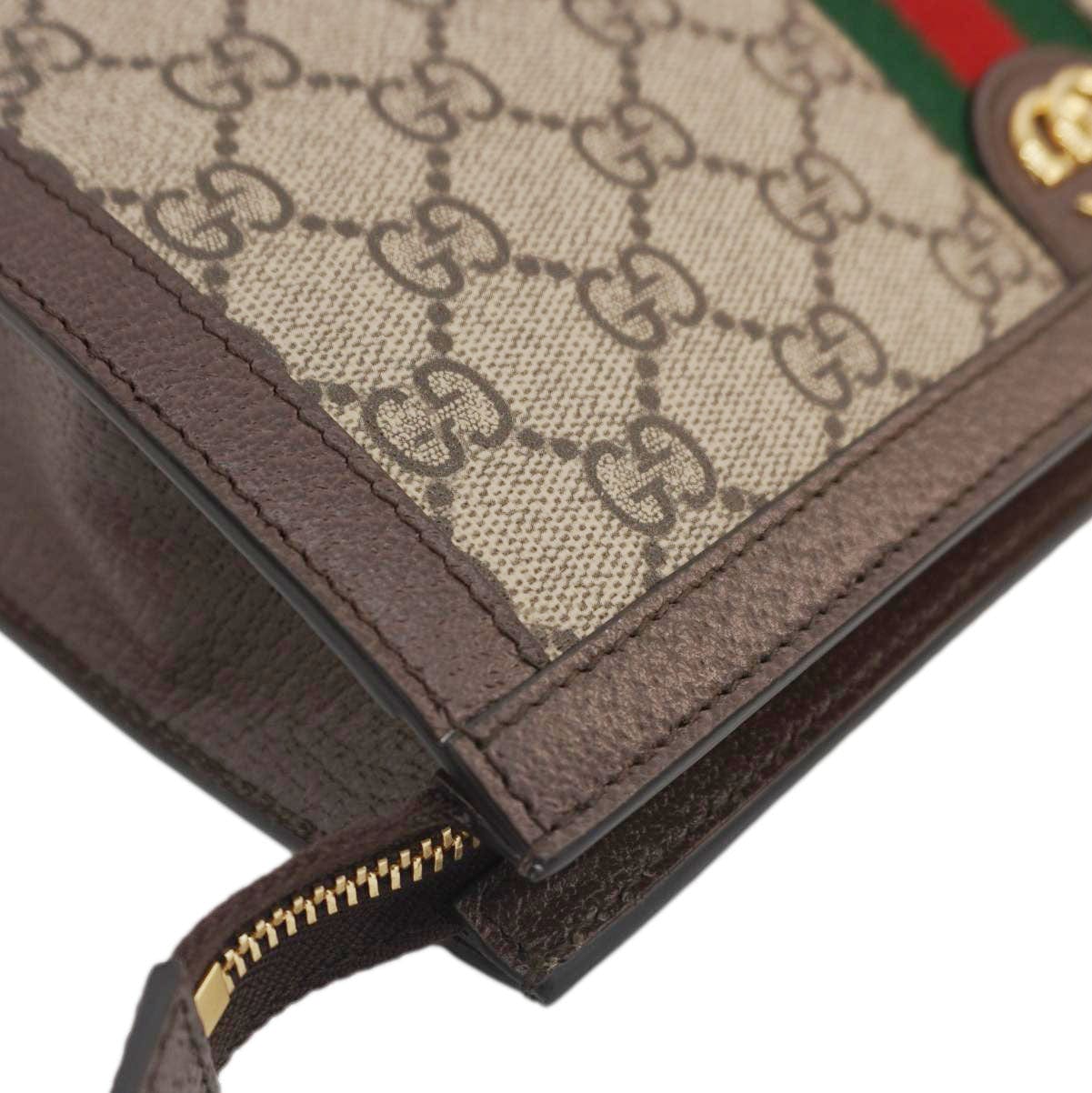 GUCCI Ophidia Gucci Supreme Canvas Zip Pouch Beige 625549
