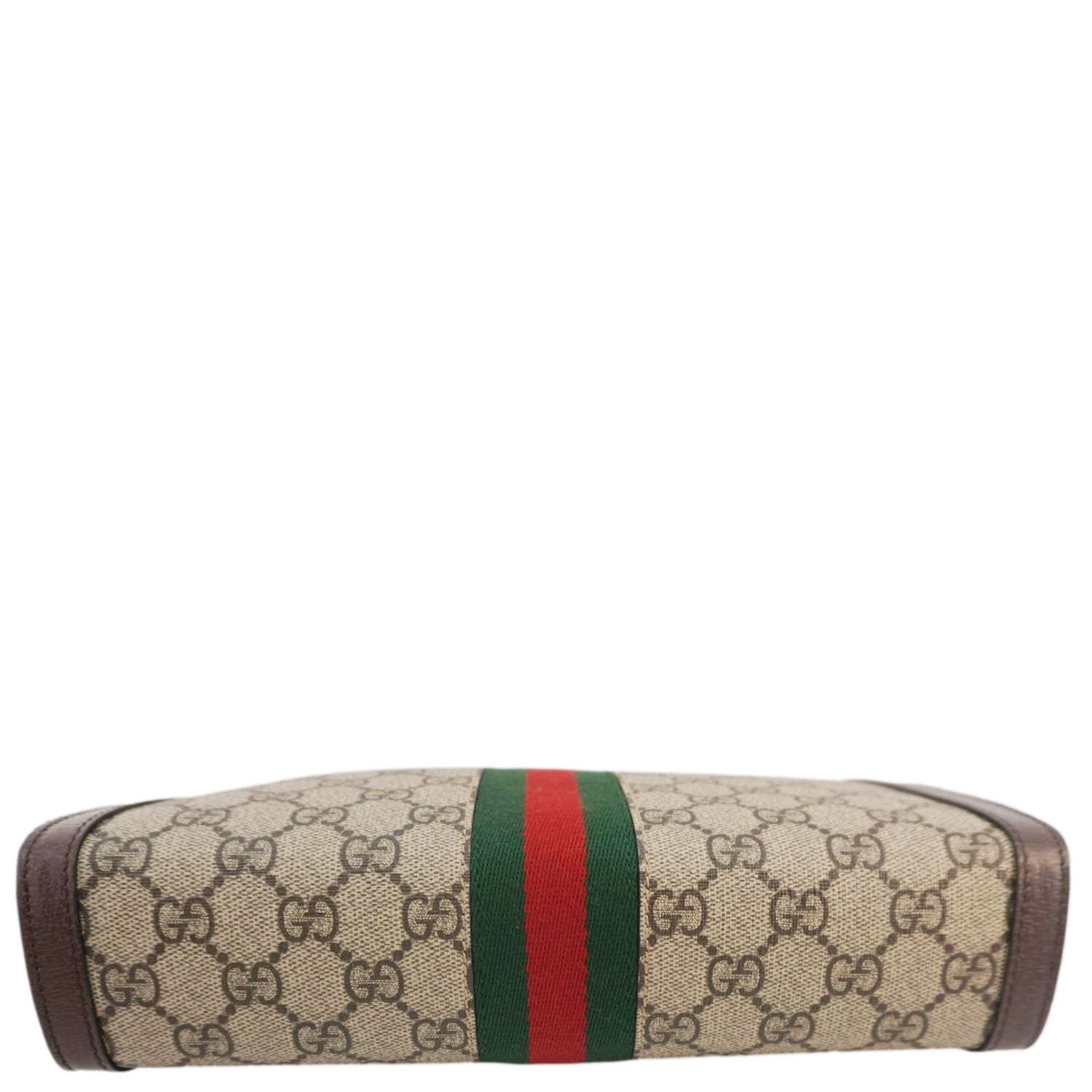 GUCCI Ophidia Gucci Supreme Canvas Zip Pouch Beige 625549