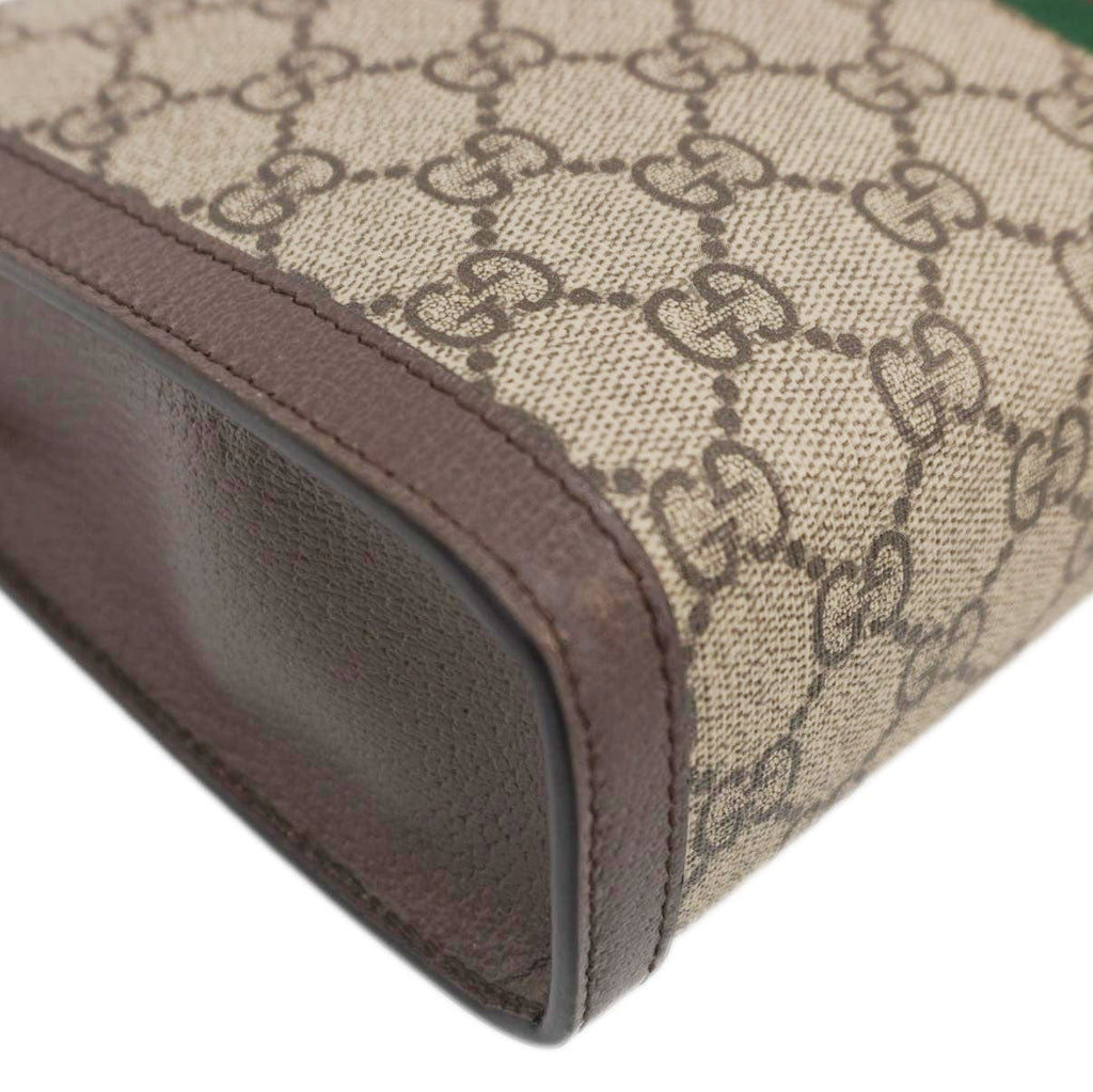 GUCCI Ophidia Gucci Supreme Canvas Zip Pouch Beige 625549