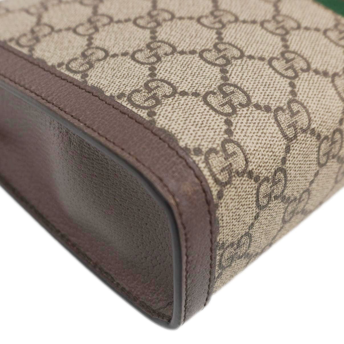 GUCCI Ophidia Gucci Supreme Canvas Zip Pouch Beige 625549