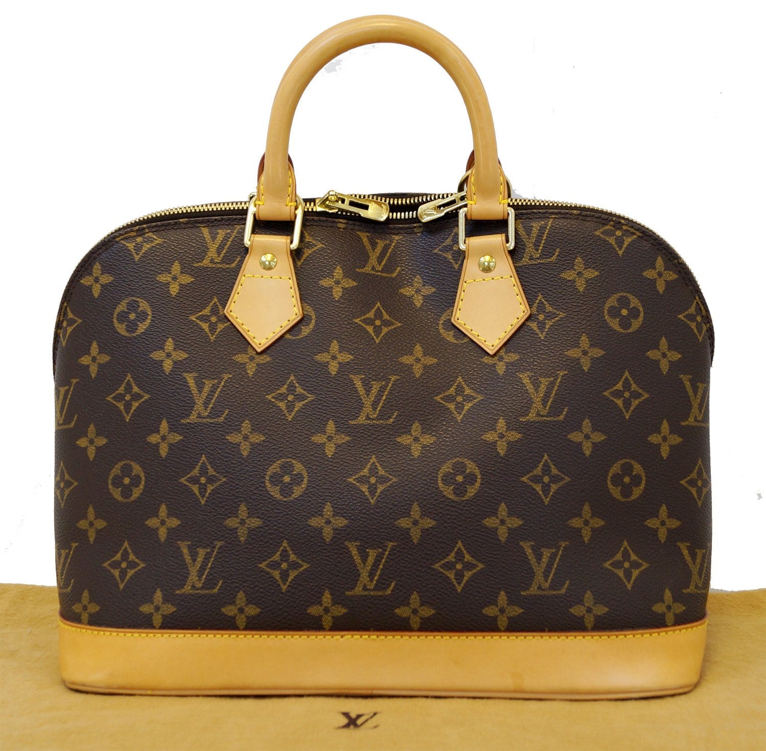 LOUIS VUITTON Monogram Canvas Alma Brown Satchel Handbag