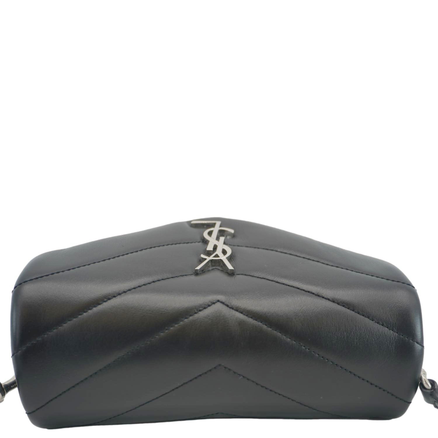 YVES SAINT LAURENT Loulou Toy Matelasse Leather Crossbody Bag Black