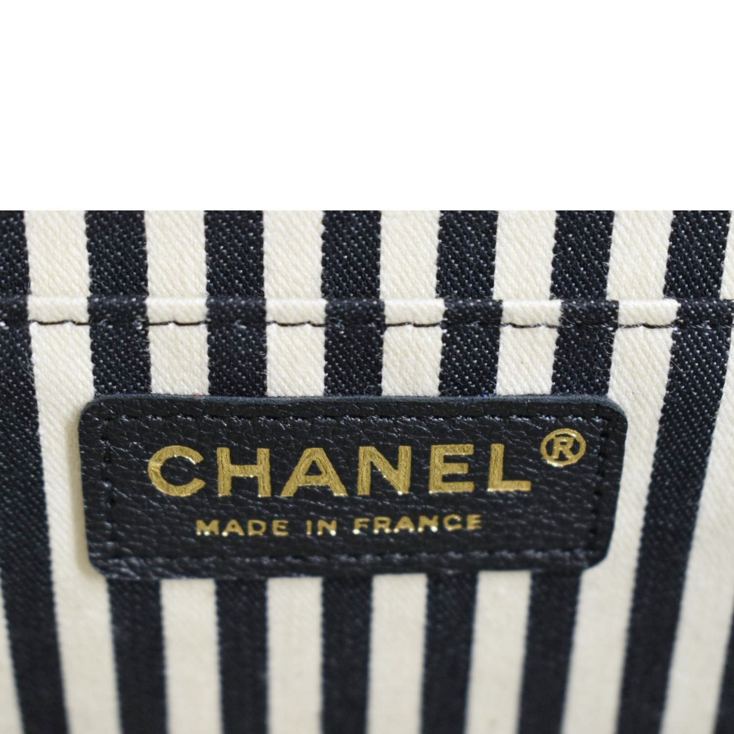 Chanel CC Flap Chevron Stitched Leather Shoulder Bag Black