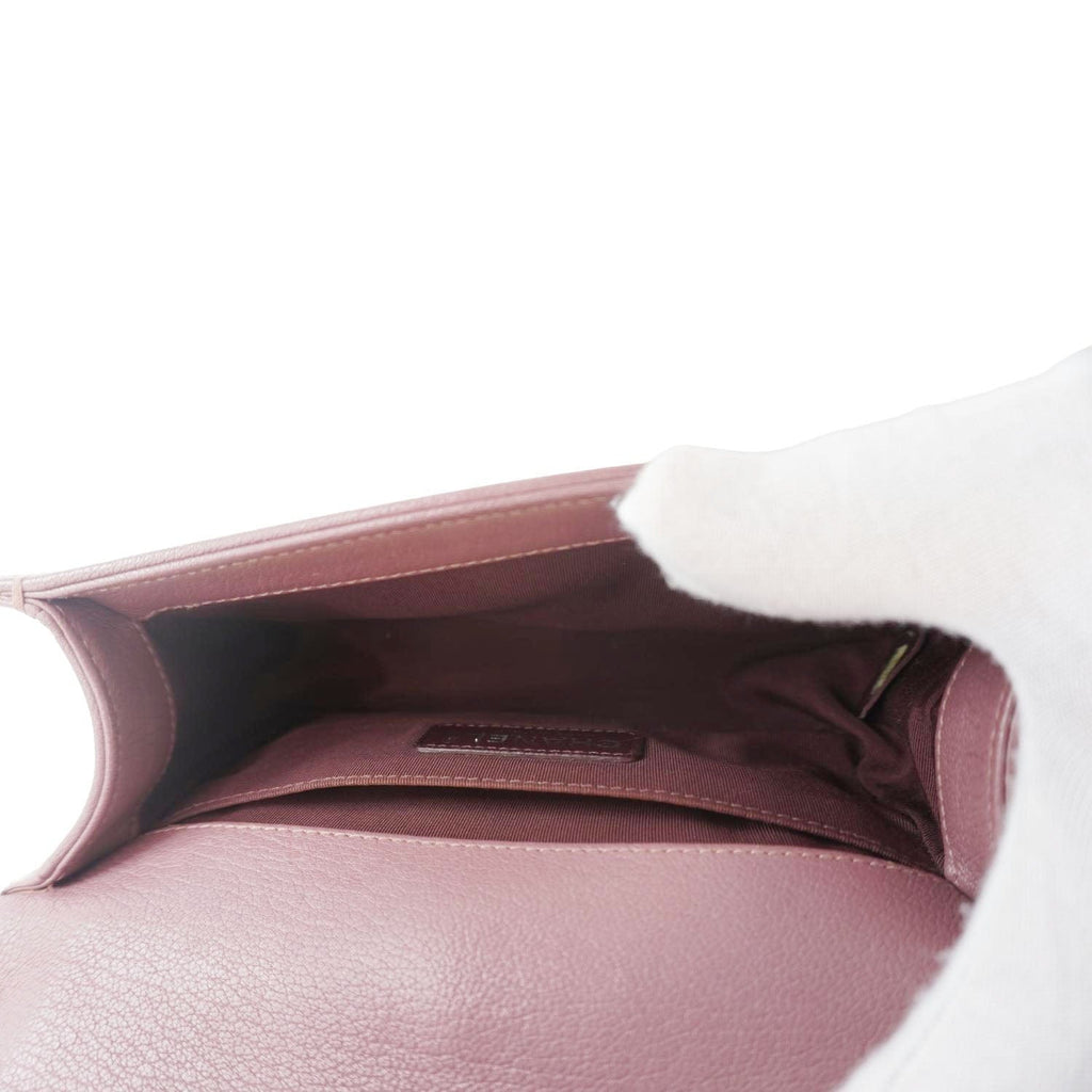 Chanel Duo Boy Flap Small Goatskin Leather Crossbody Bag Pink