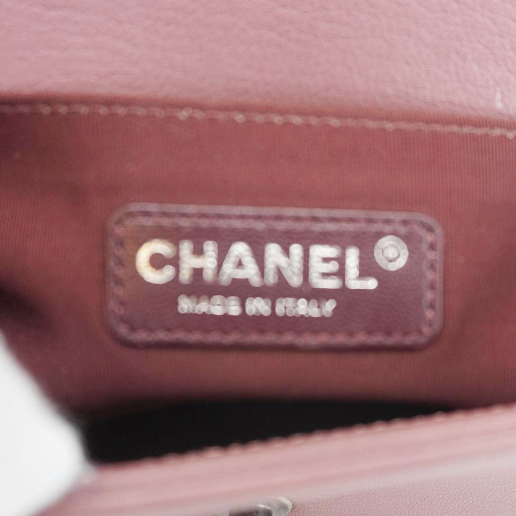 Chanel Duo Boy Flap Small Goatskin Leather Crossbody Bag Pink