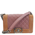 Chanel Duo Boy Flap Small Goatskin Leather Crossbody Bag Pink