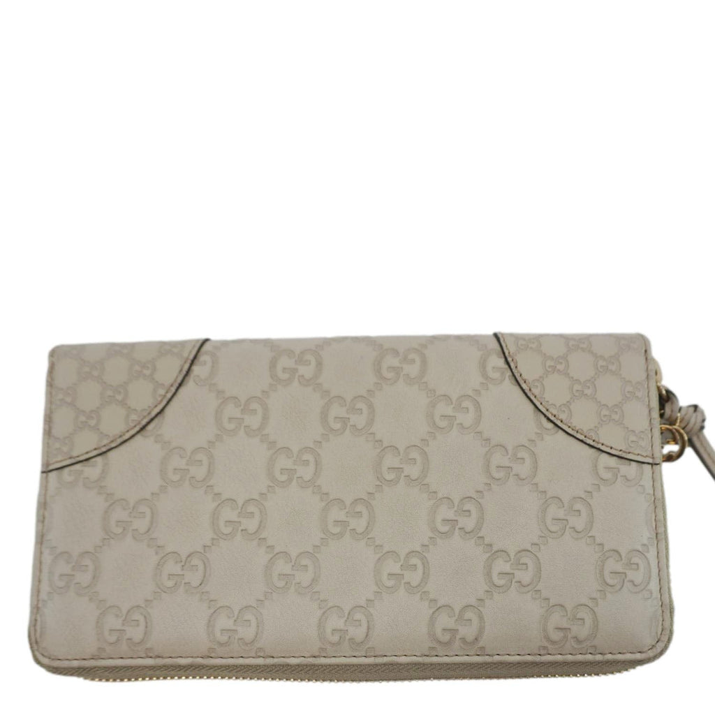 GUCCI Gucci Canvas Zippy Wallet White 323397