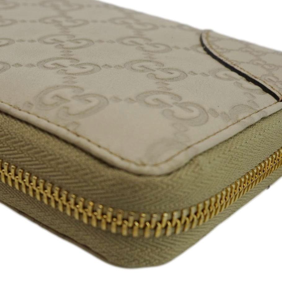 GUCCI Gucci Canvas Zippy Wallet White 323397