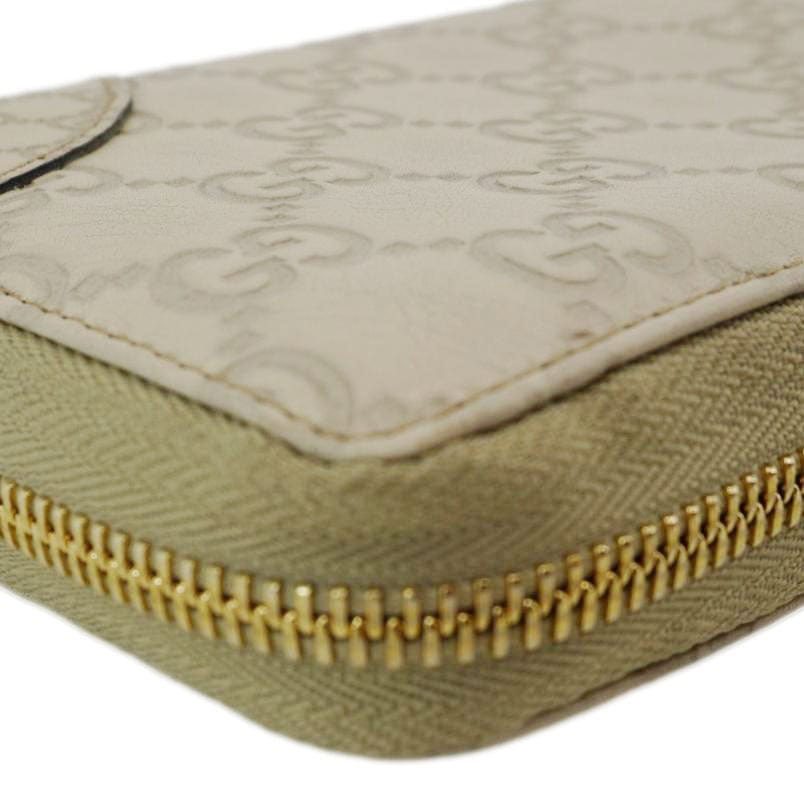 GUCCI Gucci Canvas Zippy Wallet White 323397