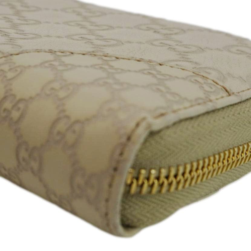 GUCCI Gucci Canvas Zippy Wallet White 323397