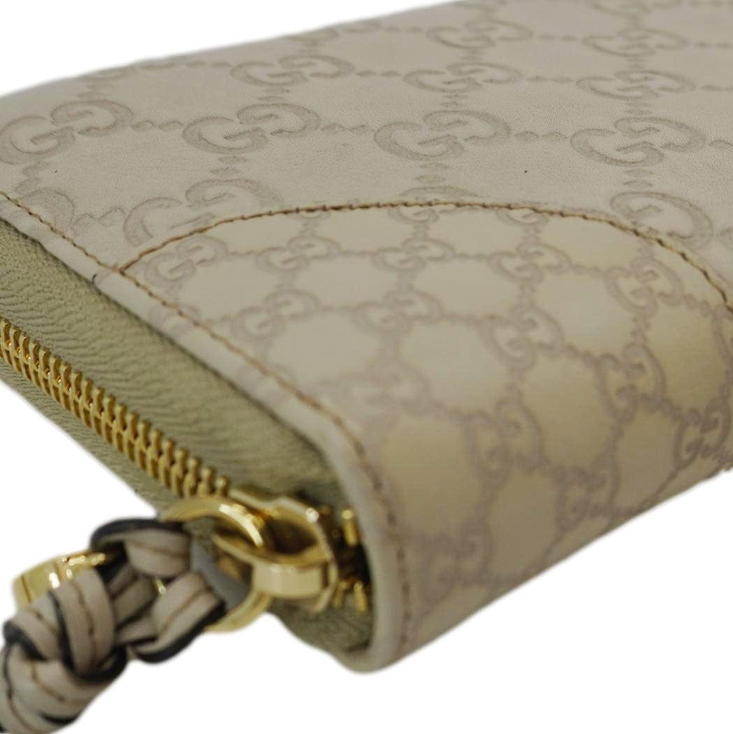 GUCCI Gucci Canvas Zippy Wallet White 323397