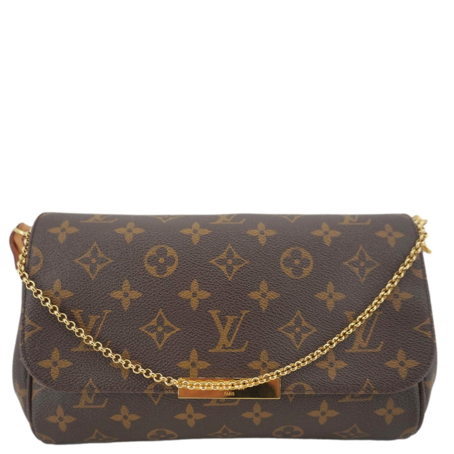 LOUIS VUITTON Favorite MM Monogram Canvas Shoulder Bag Brown