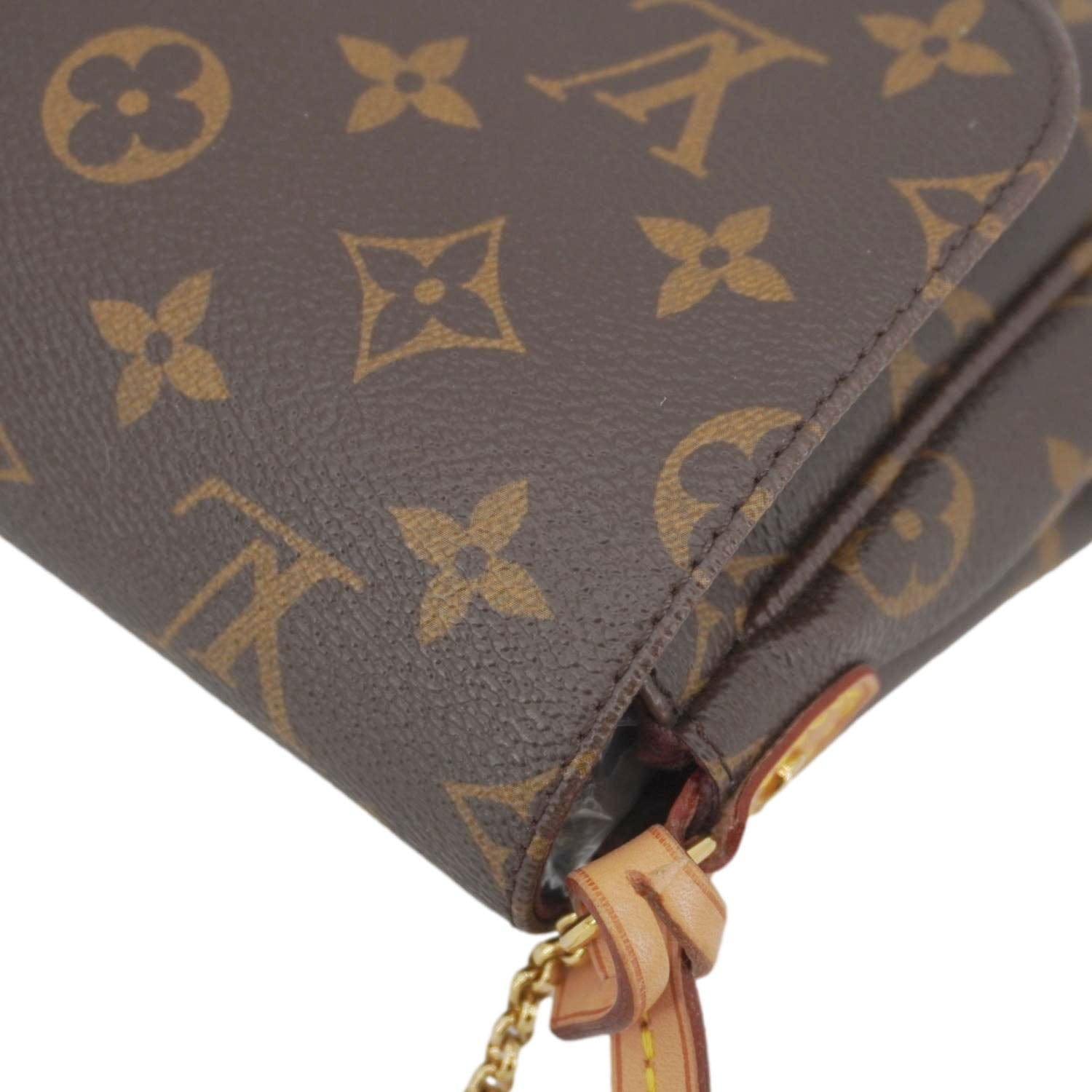 LOUIS VUITTON Favorite MM Monogram Canvas Shoulder Bag Brown