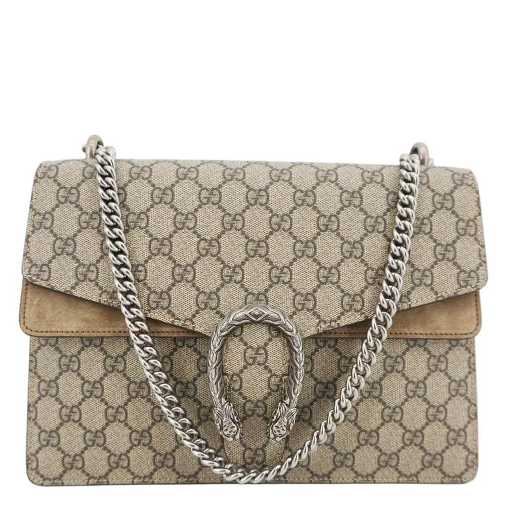 GUCCI Dionysus Medium Gucci Supreme Monogram Shoulder Bag Beige 403348
