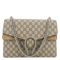 GUCCI Dionysus Medium Gucci Supreme Monogram Shoulder Bag Beige 403348