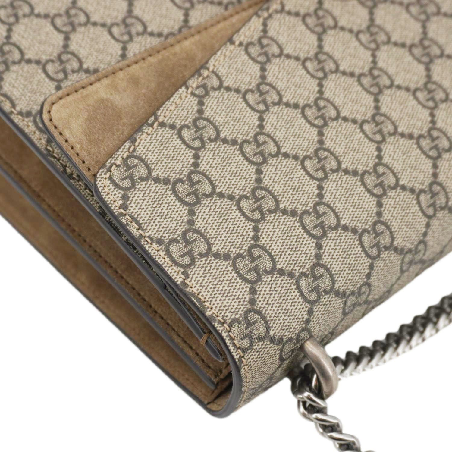 GUCCI Dionysus Medium Gucci Supreme Monogram Shoulder Bag Beige 403348