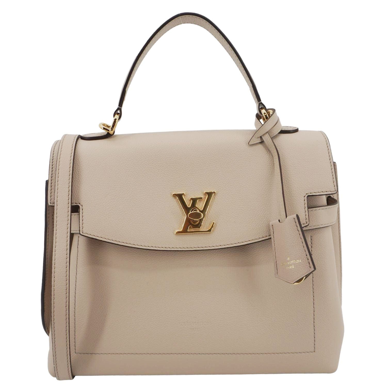 LOUIS VUITTON Lockme Ever MM Leather Shoulder Bag Greige