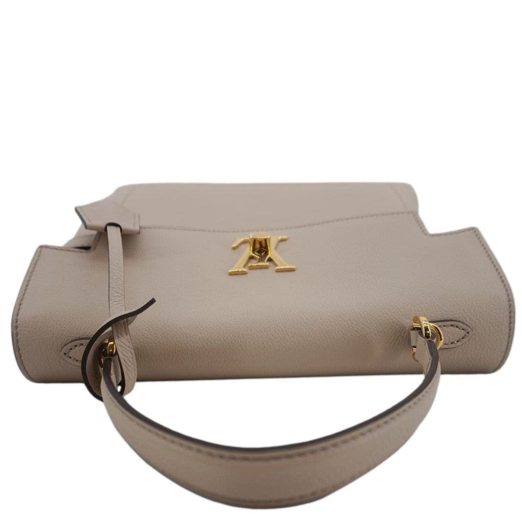 LOUIS VUITTON Lockme Ever MM Leather Shoulder Bag Greige