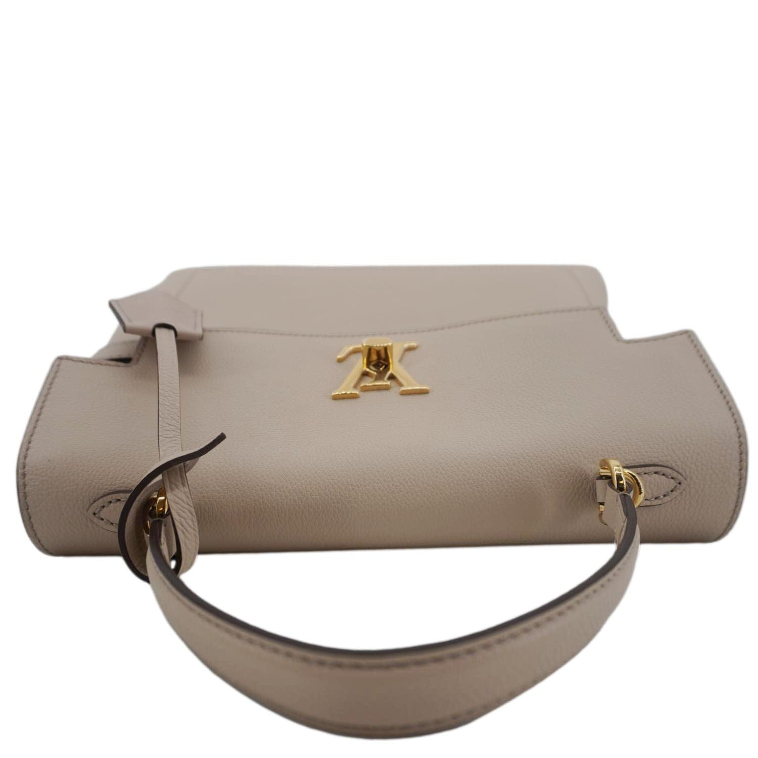 LOUIS VUITTON Lockme Ever MM Leather Shoulder Bag Greige