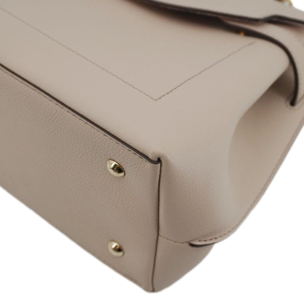 LOUIS VUITTON Lockme Ever MM Leather Shoulder Bag Greige