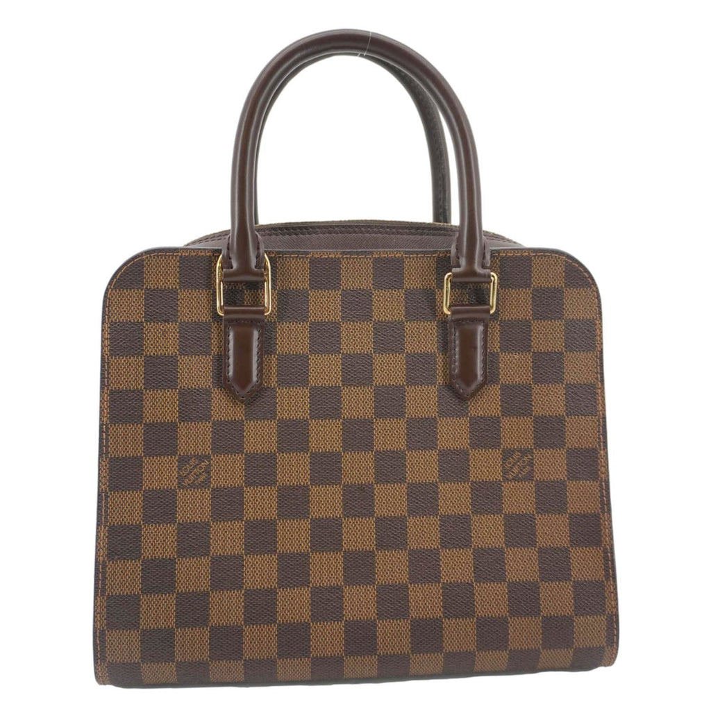 LOUIS VUITTON Triana Damier Ebene Satchel Bag Brown