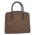 LOUIS VUITTON Triana Damier Ebene Satchel Bag Brown