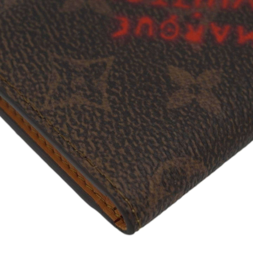 LOUIS VUITTON Pocket Organizer Monogram Canvas Wallet Brown