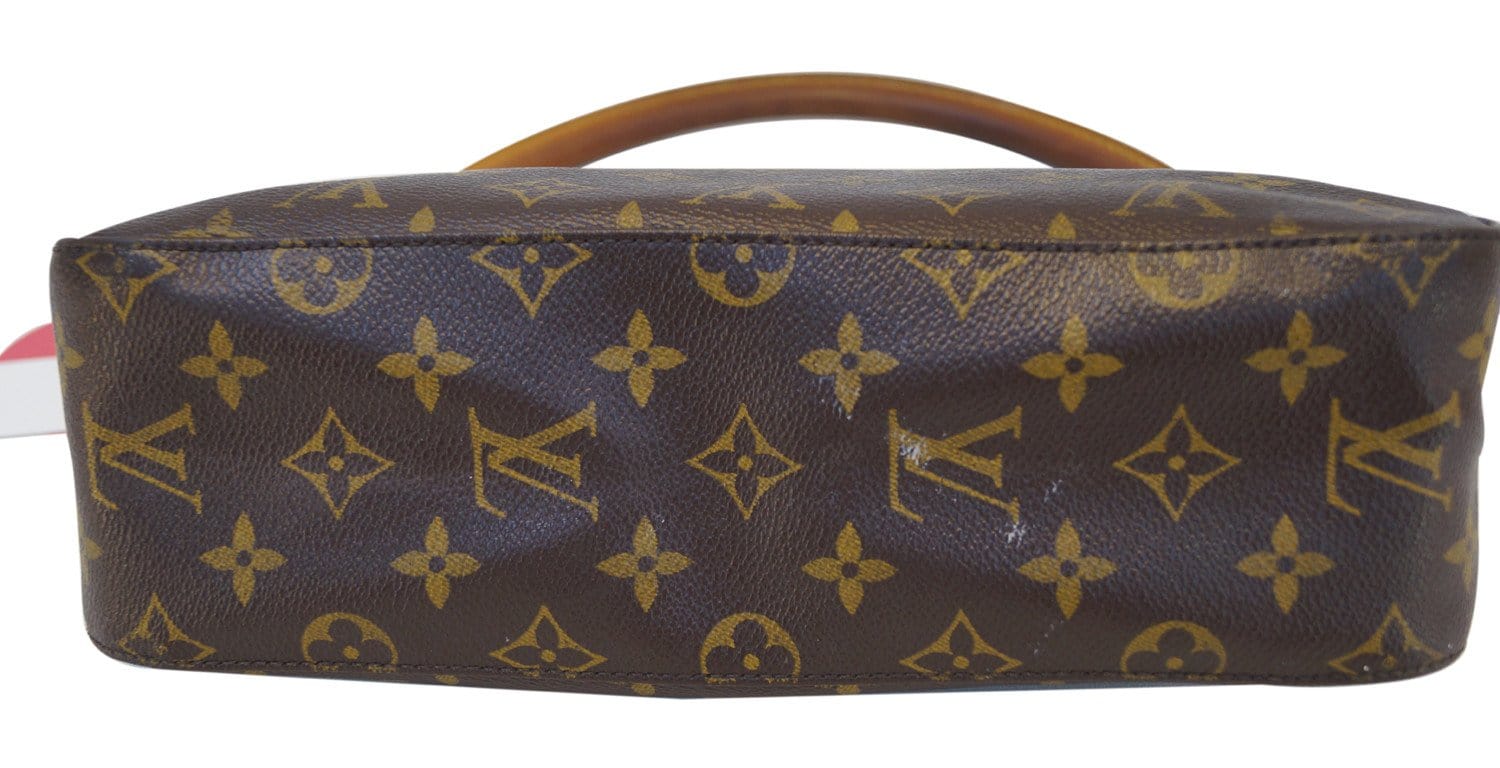 LOUIS VUITTON Monogram Canvas Looping Brown Satchel Handbag