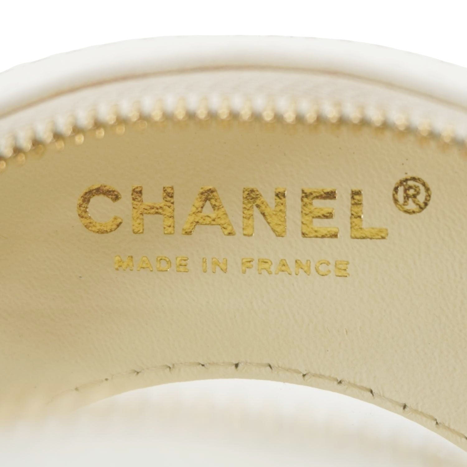 Chanel Coco Lifesaver Leather Round Crossbody Bag White