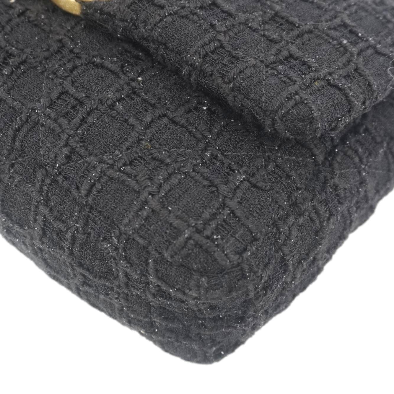 Chanel 19 Flap Medium Tweed Shoulder Bag Black