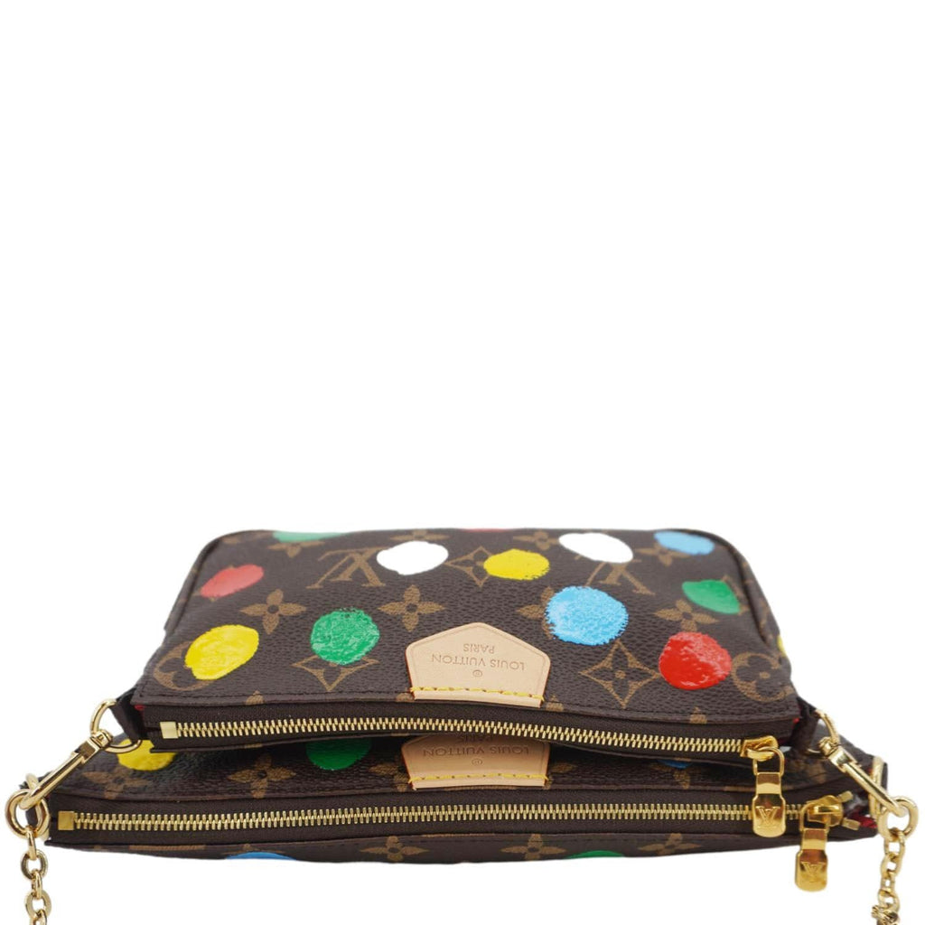 LOUIS VUITTON LV×YK Multi Pochette Accessories Monogram Dot Canvas Shoulder Bag Brown