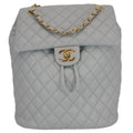 Chanel Urban Spirit Quilted Leather Backpack Bag Smokey Grey
