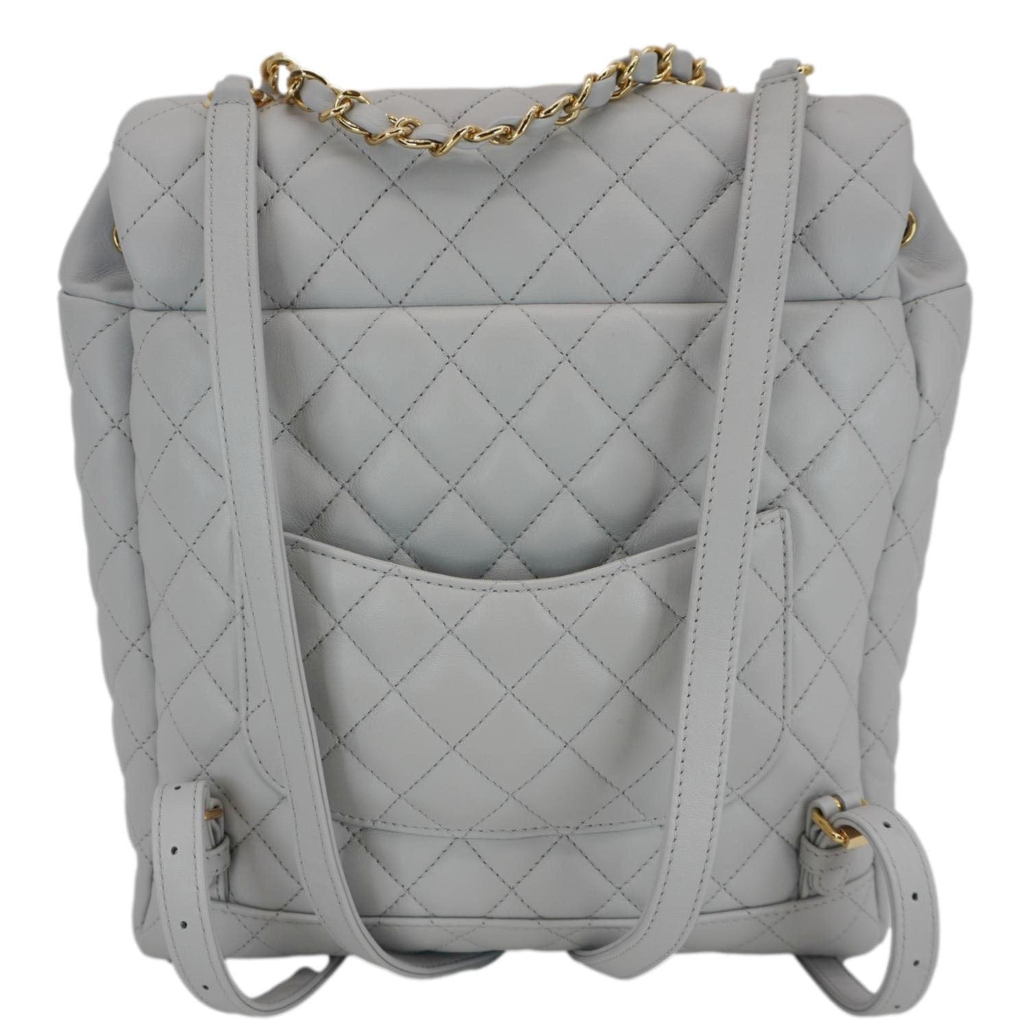 Chanel Urban Spirit Quilted Leather Backpack Bag Smokey Grey
